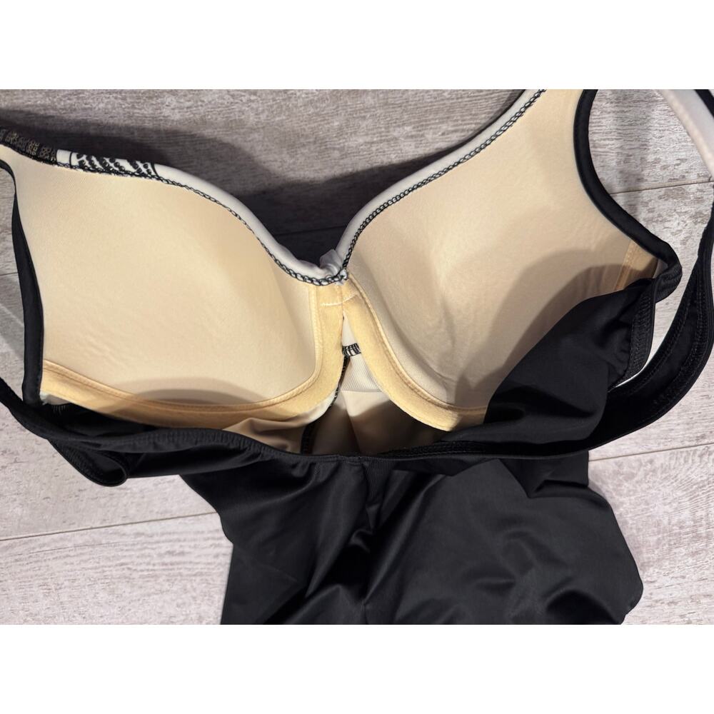 Miraclesuit Size 12 It’s A Wrap Swimsuit Estilo Petal to the Metal Black & Gold - Picture 7 of 10